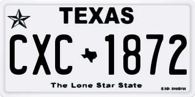 TX license plate CXC1872