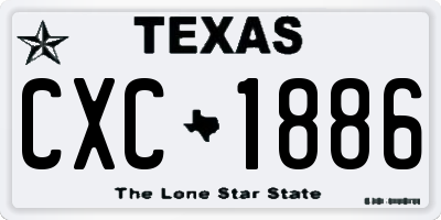TX license plate CXC1886