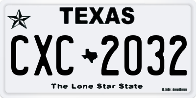 TX license plate CXC2032
