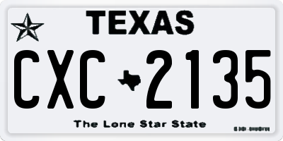 TX license plate CXC2135