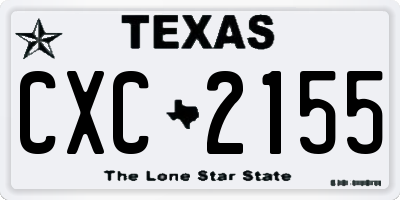 TX license plate CXC2155
