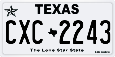 TX license plate CXC2243