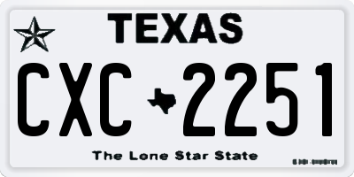 TX license plate CXC2251
