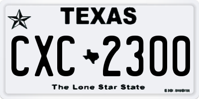 TX license plate CXC2300