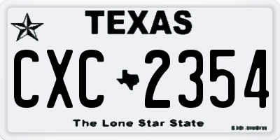 TX license plate CXC2354