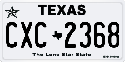 TX license plate CXC2368