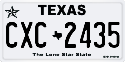 TX license plate CXC2435
