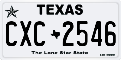 TX license plate CXC2546