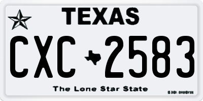 TX license plate CXC2583