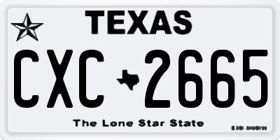 TX license plate CXC2665