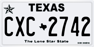 TX license plate CXC2742