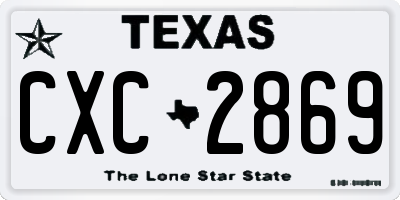 TX license plate CXC2869