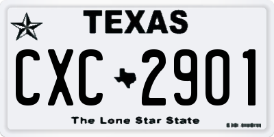 TX license plate CXC2901