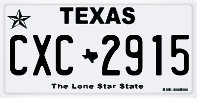 TX license plate CXC2915