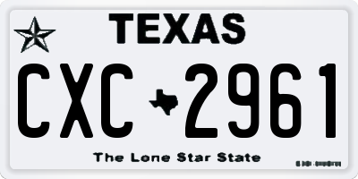 TX license plate CXC2961