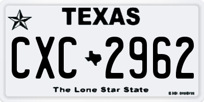 TX license plate CXC2962