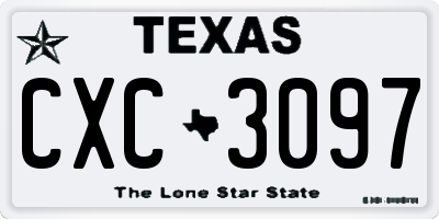 TX license plate CXC3097