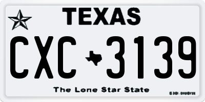 TX license plate CXC3139