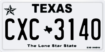 TX license plate CXC3140