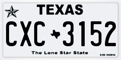TX license plate CXC3152