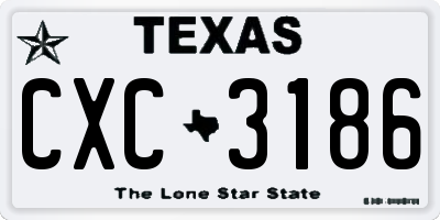 TX license plate CXC3186