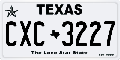 TX license plate CXC3227