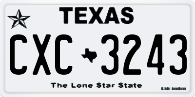 TX license plate CXC3243