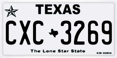 TX license plate CXC3269