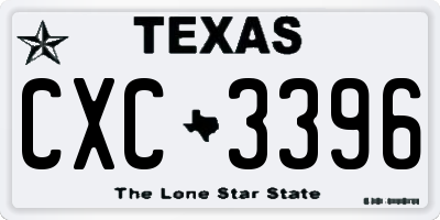 TX license plate CXC3396
