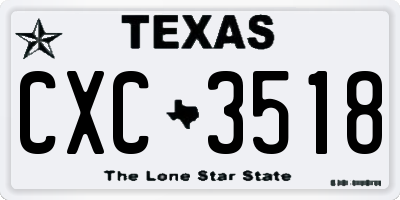 TX license plate CXC3518