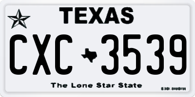 TX license plate CXC3539
