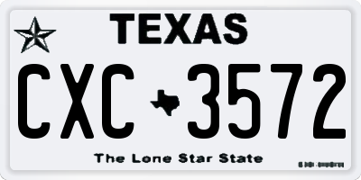 TX license plate CXC3572