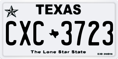 TX license plate CXC3723