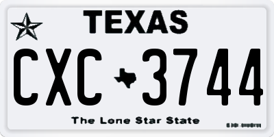 TX license plate CXC3744