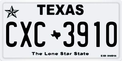 TX license plate CXC3910
