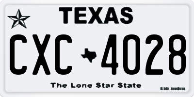 TX license plate CXC4028