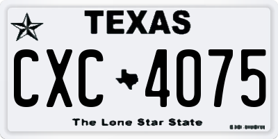TX license plate CXC4075