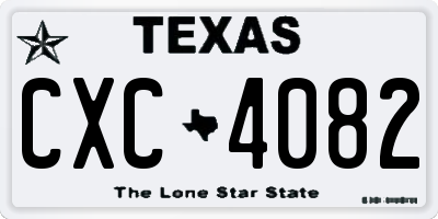 TX license plate CXC4082