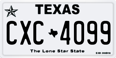 TX license plate CXC4099
