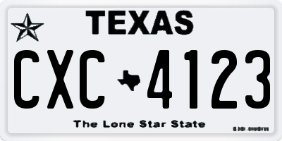 TX license plate CXC4123