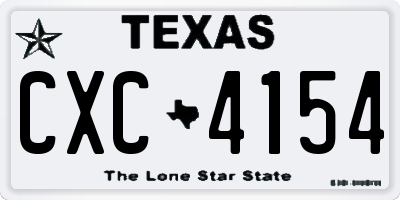 TX license plate CXC4154