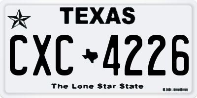TX license plate CXC4226