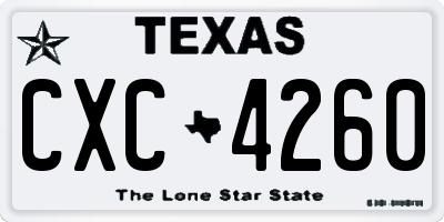 TX license plate CXC4260