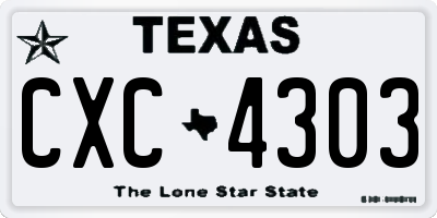 TX license plate CXC4303
