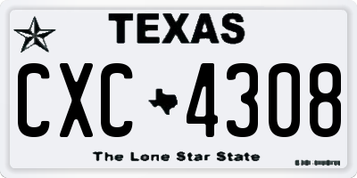 TX license plate CXC4308