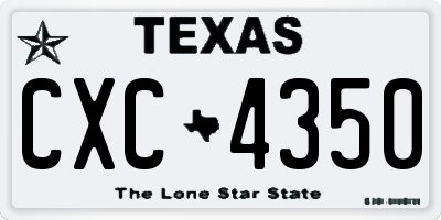 TX license plate CXC4350