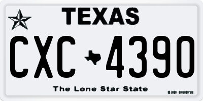 TX license plate CXC4390