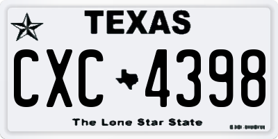 TX license plate CXC4398