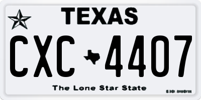 TX license plate CXC4407