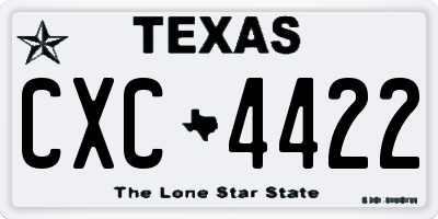 TX license plate CXC4422